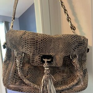 Elliott Lucca Snake Print Shoulder Bag